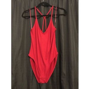 NWNT |Topshop Crisscross Strap Bodysuit |Red| US12